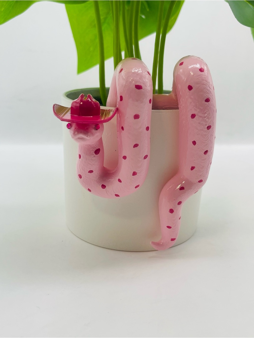 Adorable Hanging Snake Plant Pot Hugger “Miss Pinkie”